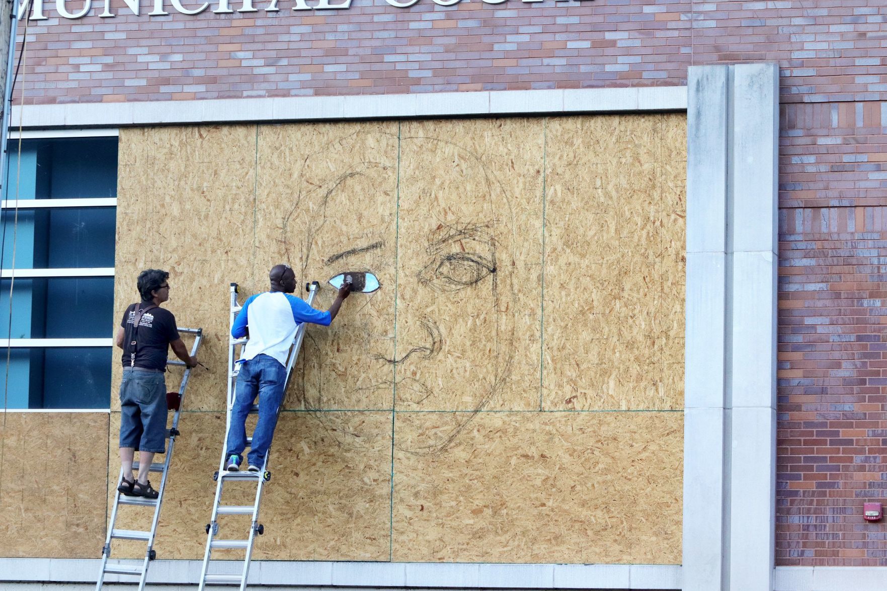 Black Lives Matter painted boards